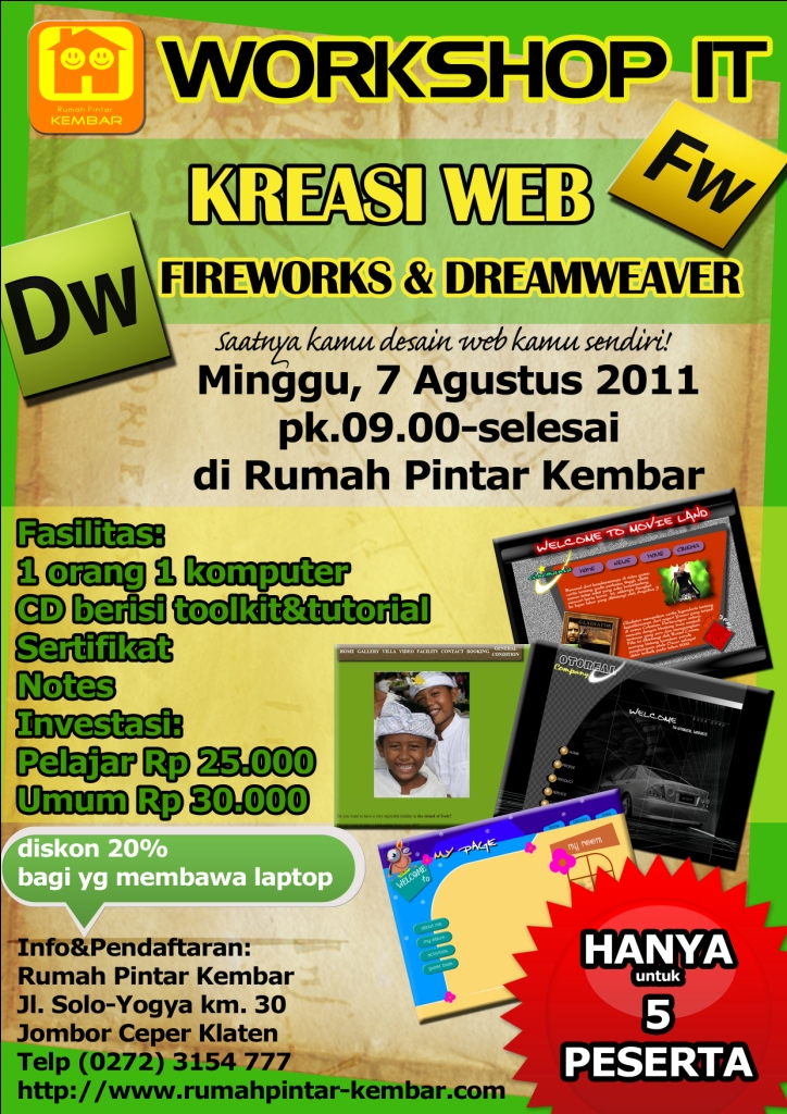 workshop IT Klaten - Web Dreamweaver & Fireworks