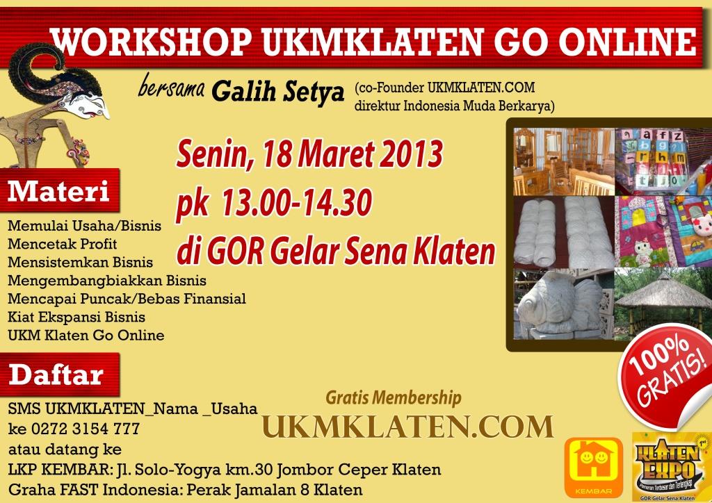 workshop UKM KLATEN GO ONLINE - KLATEN EXPO